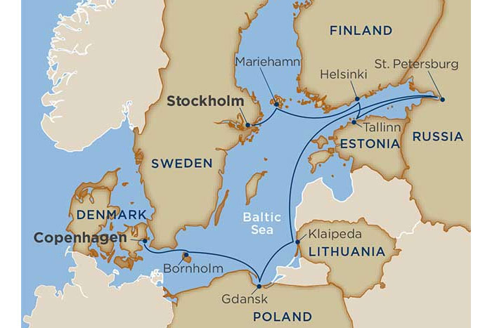 Windstar Baltic Delights Cruise Itinerary Map