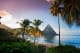 Saint Lucia The Pitons at dawn