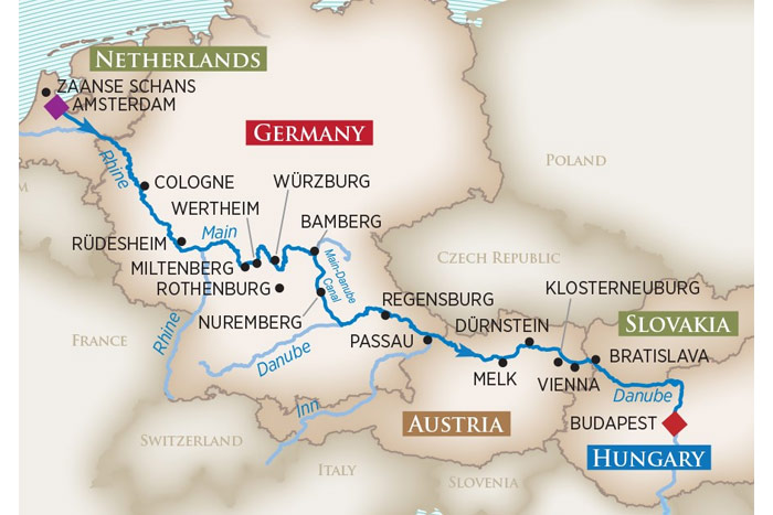 Magnificent Europe Cruise Itinerary Map