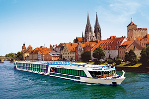 Boat on scenic River Cruise, Europe