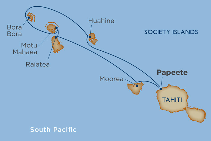 Dreams of Tahiti Cruise Itinerary Map