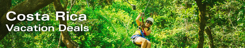 Woman ziplineing in Costa Rica Rainforest