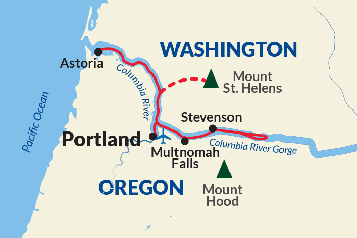 Columbia River Cruise Itinerary Map